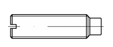 100 Stück Gewindestifte mit Schlitz und Zapfen DIN 417 - 14 H - blank - M 6 x 10 mm